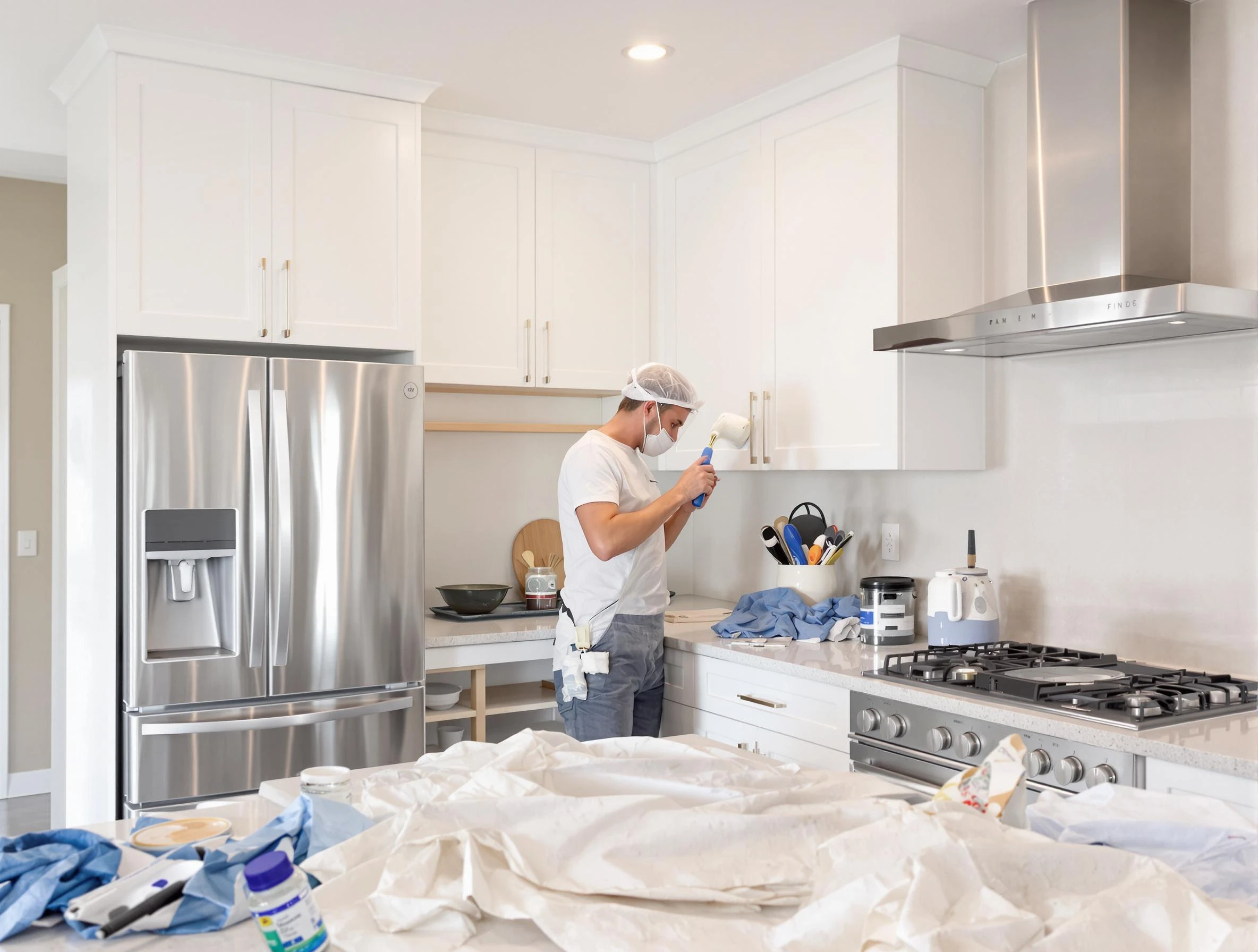 Avondale House Painters painter applying a fresh coat in a kitchen located in Avondale, AZ